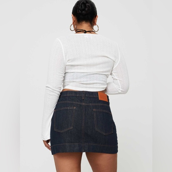 Hughes Mini Skirt Dark Wash Denim - Picture 3 of 3